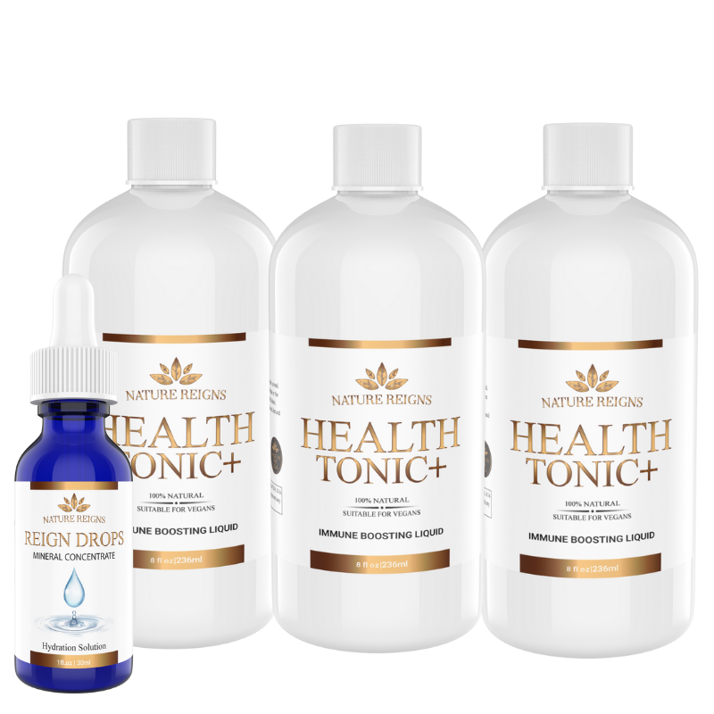 3 Health Tonic+ and 1 FREE Reign Drops - 1 Month Cleanse